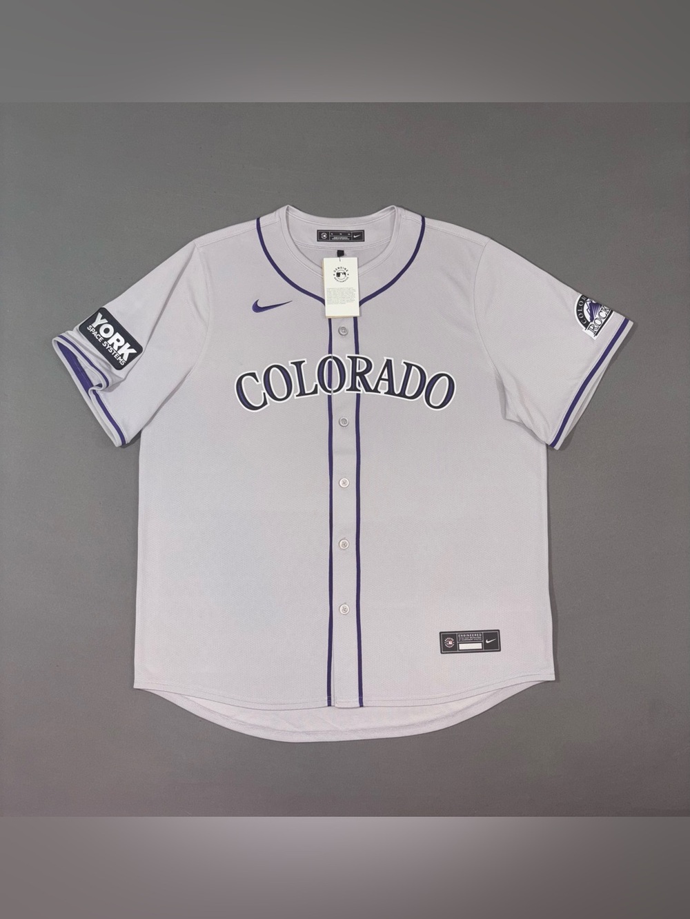 Men’s Nike Colorado Rockies MLB Jersey Gray Size XL